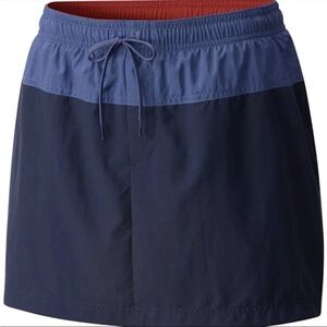 Columbia Sandy River Skort Blue Womens XL Pockets Elastic Waist Drawcord Hiking